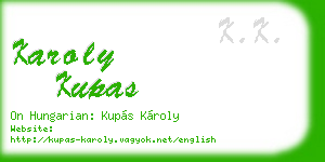 karoly kupas business card